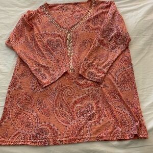 Classy Peach Paisley Blouse